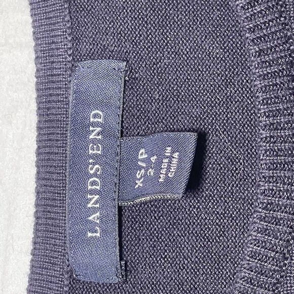 Lands’ End XS Petite Knit Short Sleeve Sweater Top Size 2-4 Black - Picture 5 of 5